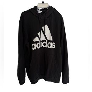Adidas Men's Black and White Hoodie